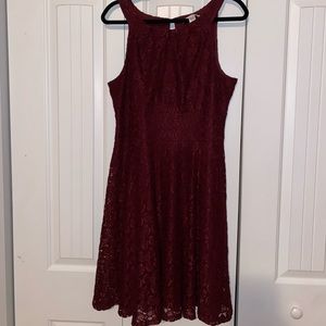 Lace Burgundy Cocktail Dress